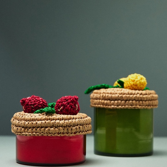 Anthropologie Other - Anthropologie Fruta Floral Lemon Blossom Handwoven Lid
Glass Candle, NWT